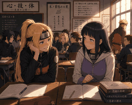 📖 Narrative Illustration Character-focused scene emphasizing interpersonal storytelling, composition, lighting, and emotional interaction.